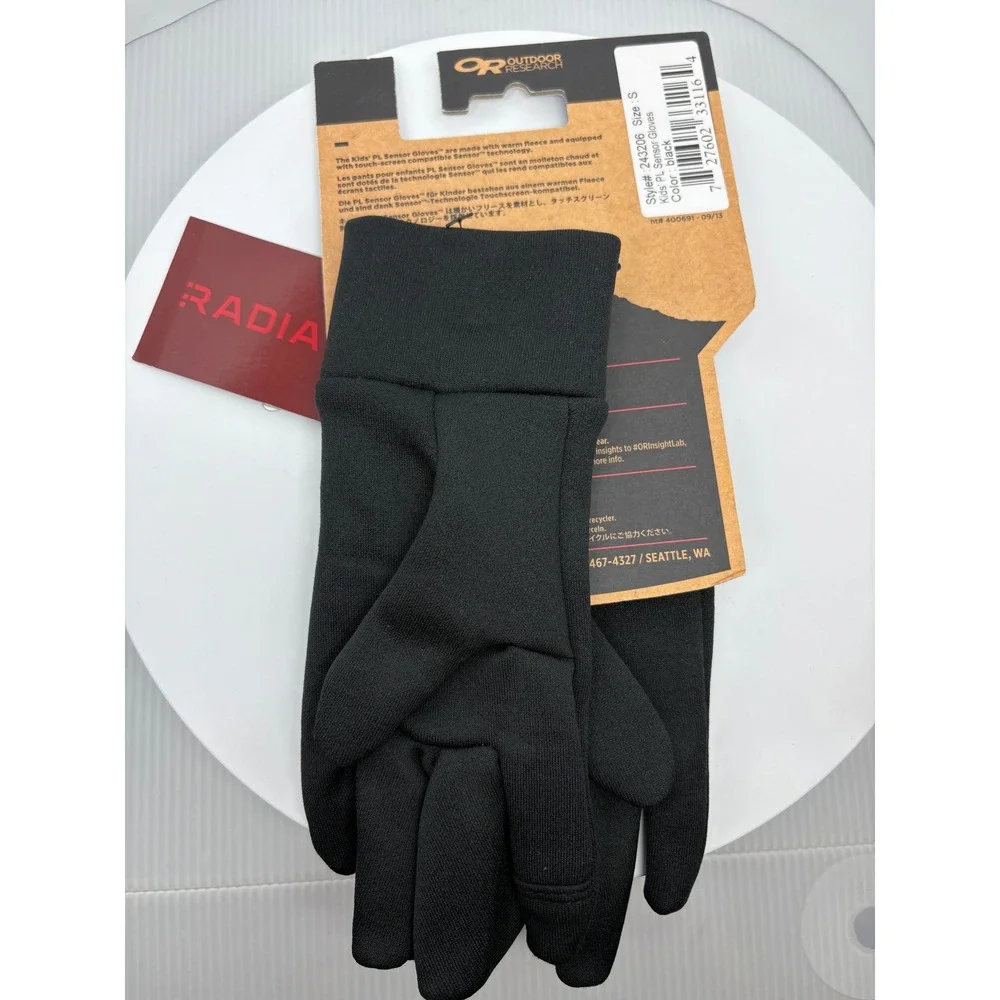 Outdoor‎ Research Kids PL Sensor Gloves Touchscreen Compatible Black Size S